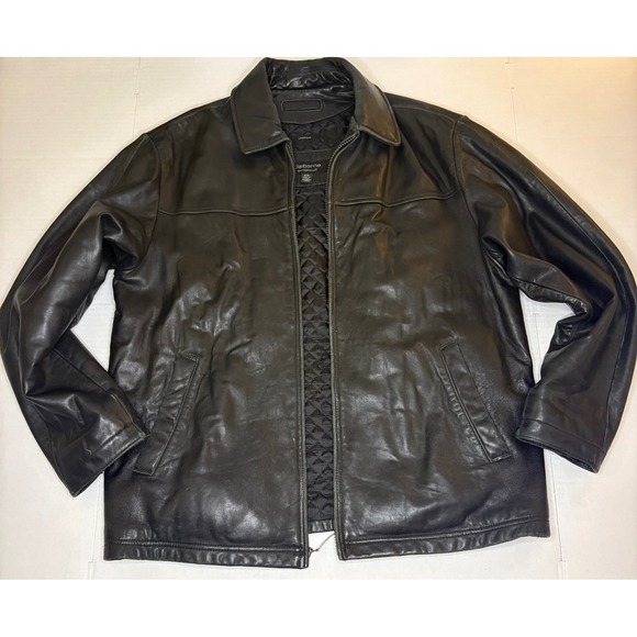 Claiborne Other - VTG Claiborne Black Genuine Lambskin Leather Quilted Bomber Jacket Mens